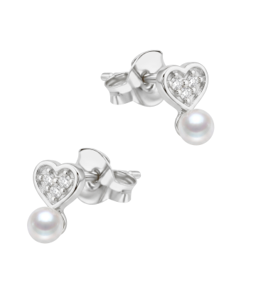Heart Pearl Silver Stud Earring STS-7062